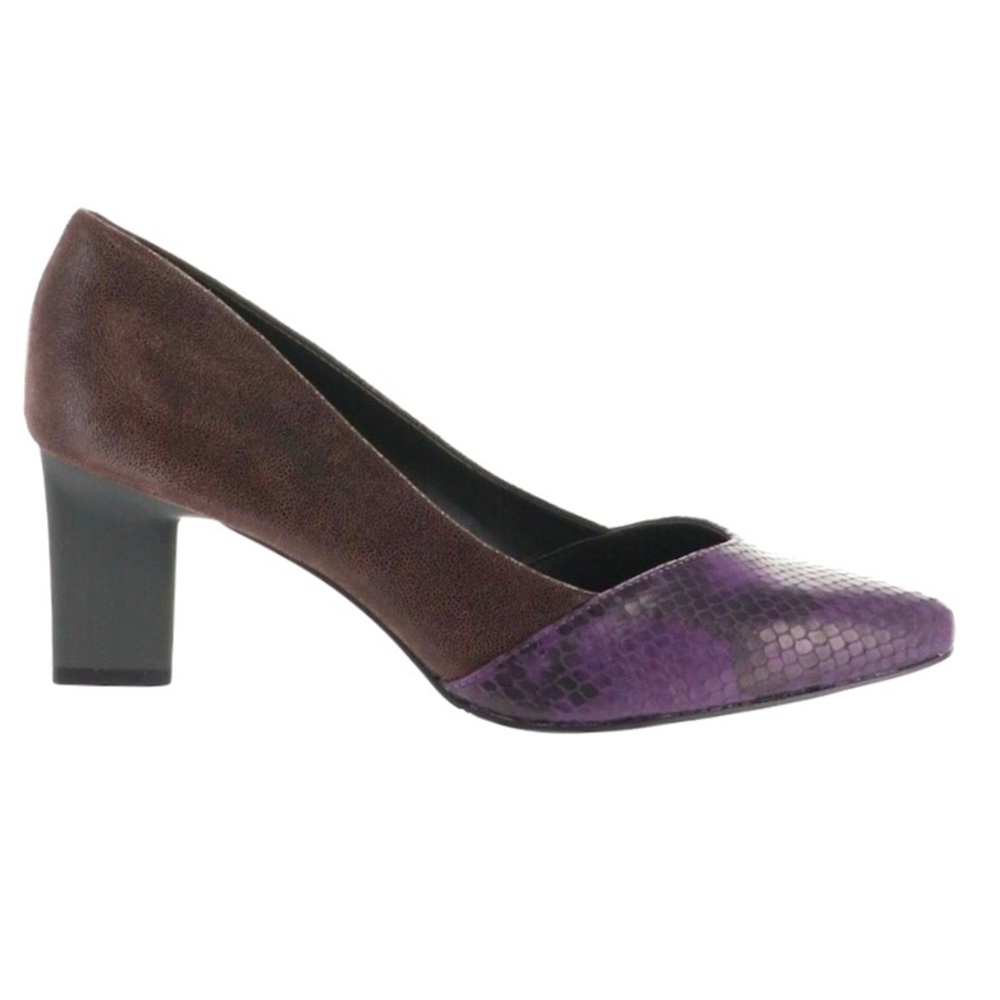 LOGO ‘Kate’ Snakeskin Suede Colorblock Pump